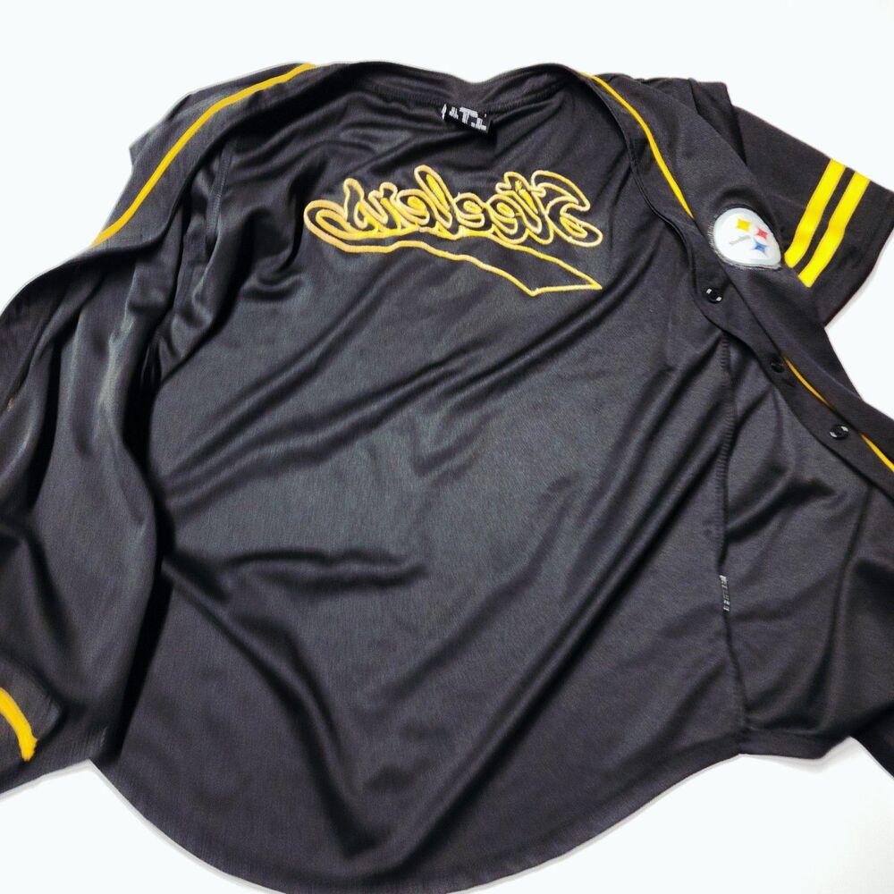 Pittsburgh Steelers Jersey Women's Large L Baseball Button Down NFL Team Apparel - Picture 3 of 4